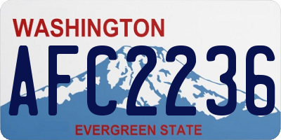 WA license plate AFC2236