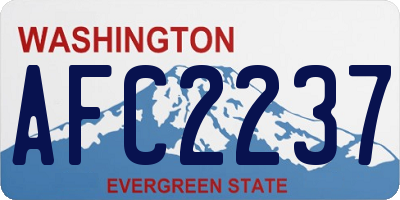 WA license plate AFC2237