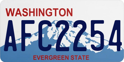 WA license plate AFC2254