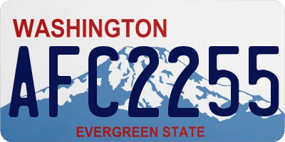 WA license plate AFC2255