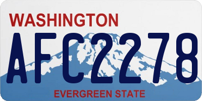 WA license plate AFC2278