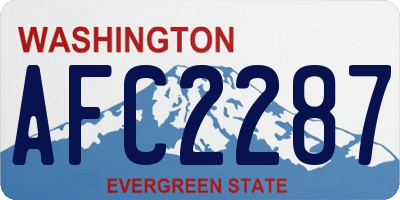 WA license plate AFC2287