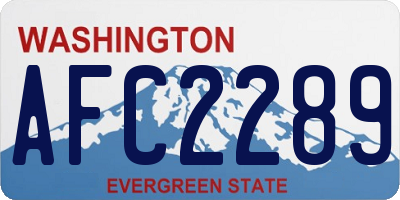 WA license plate AFC2289