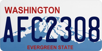 WA license plate AFC2308