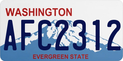 WA license plate AFC2312
