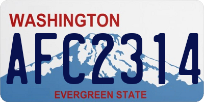 WA license plate AFC2314