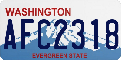 WA license plate AFC2318