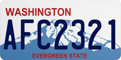 WA license plate AFC2321
