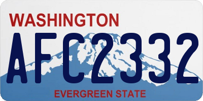 WA license plate AFC2332