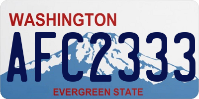 WA license plate AFC2333