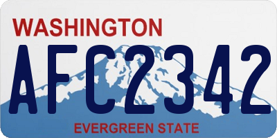 WA license plate AFC2342