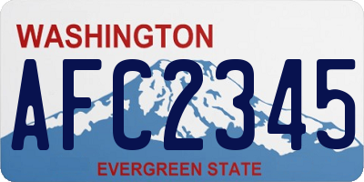 WA license plate AFC2345