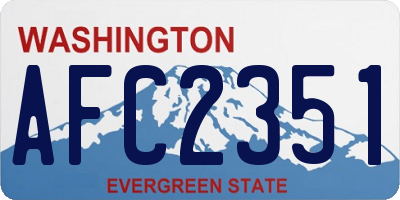 WA license plate AFC2351