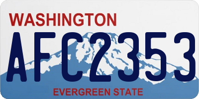 WA license plate AFC2353