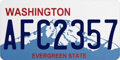 WA license plate AFC2357