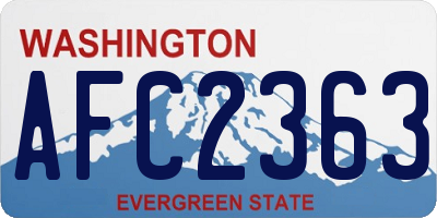 WA license plate AFC2363