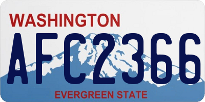 WA license plate AFC2366