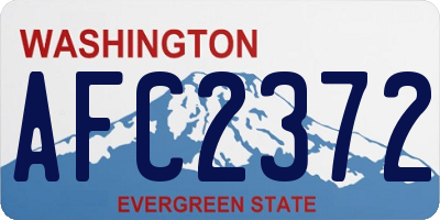 WA license plate AFC2372