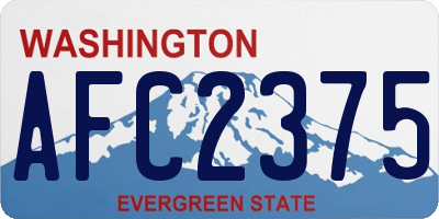 WA license plate AFC2375