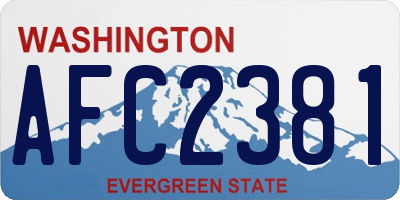 WA license plate AFC2381