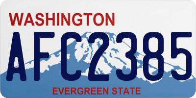 WA license plate AFC2385