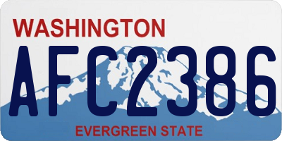 WA license plate AFC2386