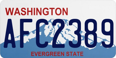 WA license plate AFC2389