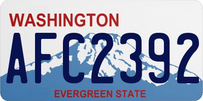 WA license plate AFC2392