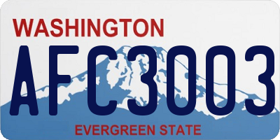 WA license plate AFC3003