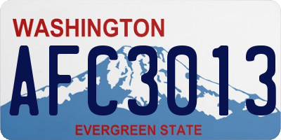 WA license plate AFC3013