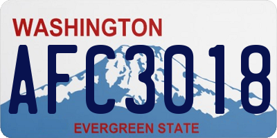 WA license plate AFC3018