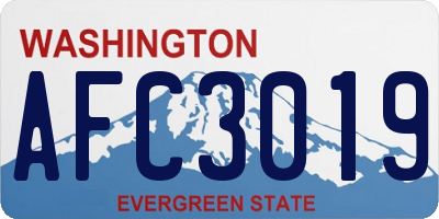 WA license plate AFC3019