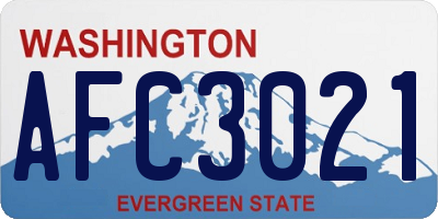WA license plate AFC3021