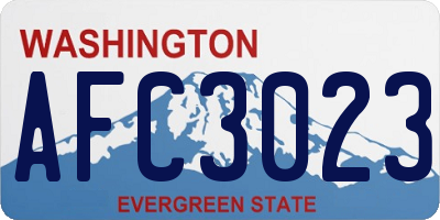 WA license plate AFC3023
