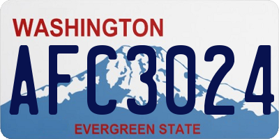 WA license plate AFC3024