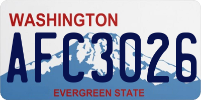 WA license plate AFC3026