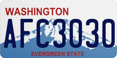 WA license plate AFC3030