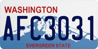 WA license plate AFC3031