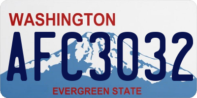 WA license plate AFC3032
