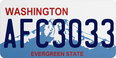 WA license plate AFC3033