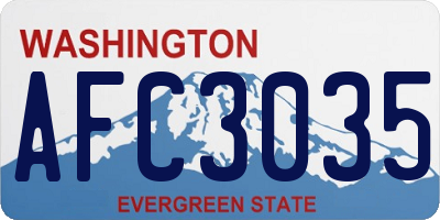 WA license plate AFC3035