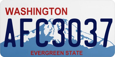 WA license plate AFC3037