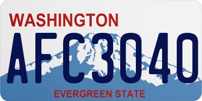 WA license plate AFC3040