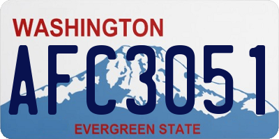 WA license plate AFC3051