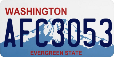 WA license plate AFC3053