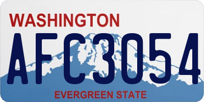 WA license plate AFC3054