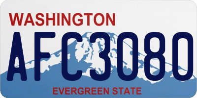 WA license plate AFC3080