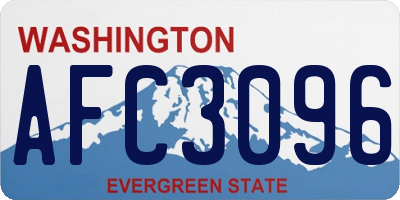 WA license plate AFC3096