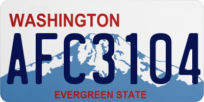 WA license plate AFC3104