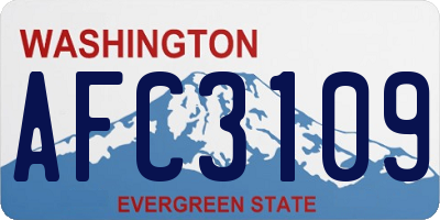 WA license plate AFC3109